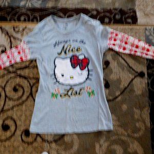 Juniors Hello Kitty Long Sleeve Christmas Tee